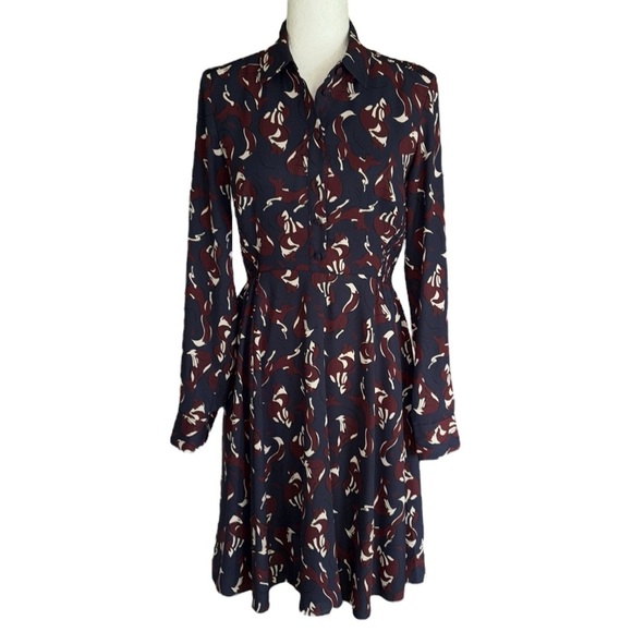 LN Kate Spade Foxes Print Smocked Long Sleeve Mini Dress - 6 - Picture 5 of 16